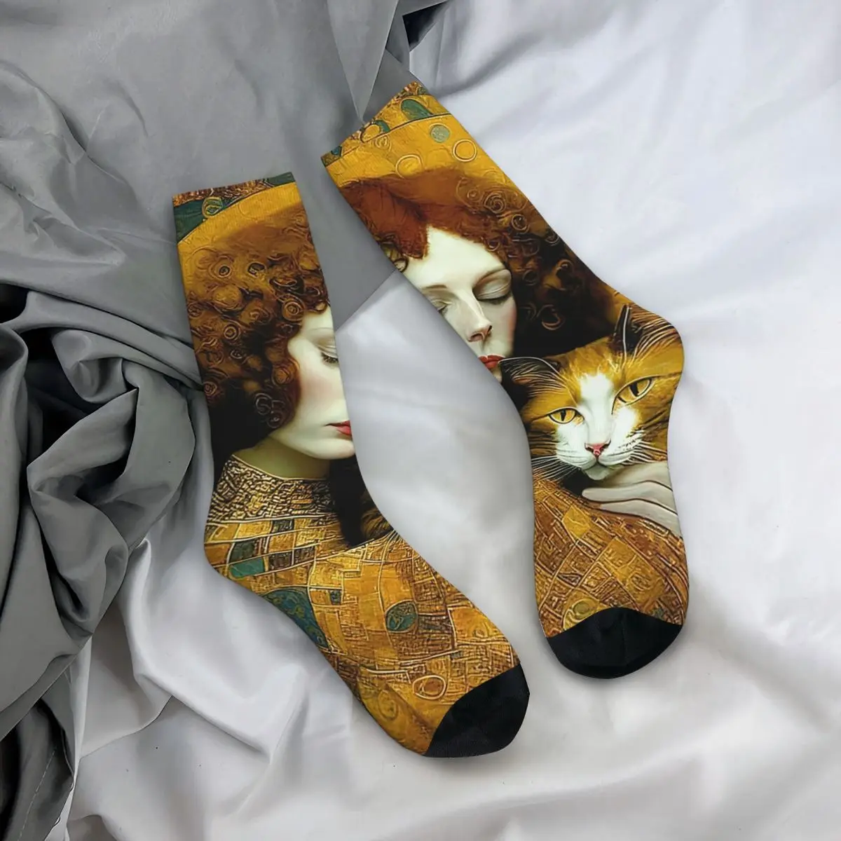 

All Seasons Crew Stockings Art Women Black Cat Bohemian Style Socks Fashion Long Socks for Men Women Valentine's Day Gifts