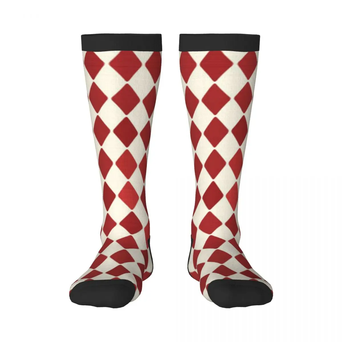 Stockings Funny Autumn Casual Warm Socks Vintage Harlequin Design Soft Winter Knee High Socks