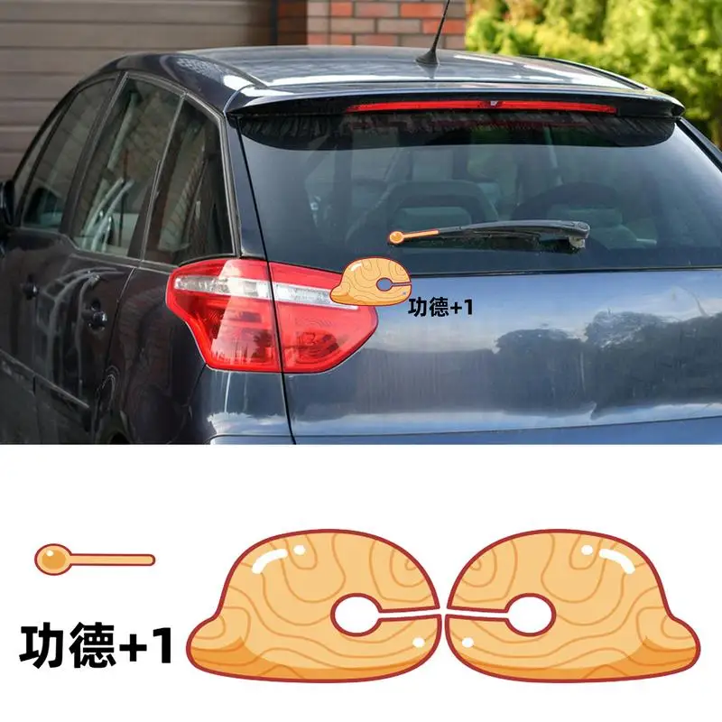 Creative Car Sticker Buddhist Wood Fish Decal Funny Waterproof Rear Windshield Wiper Sticker Car Decal Auto Exterior Decoration