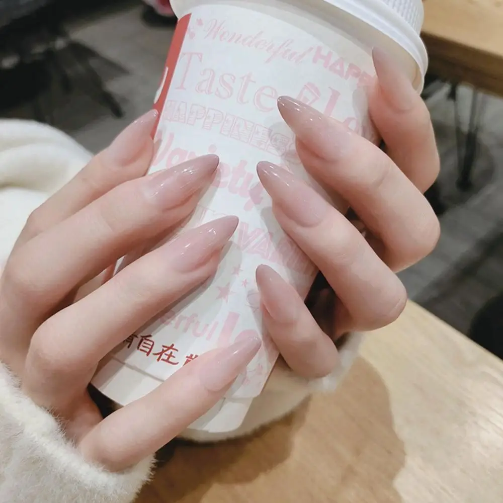 24pcs/box Detachable Artificial Manicure Tool Stiletto False Nails Fake Nails Wearable Nail Tips