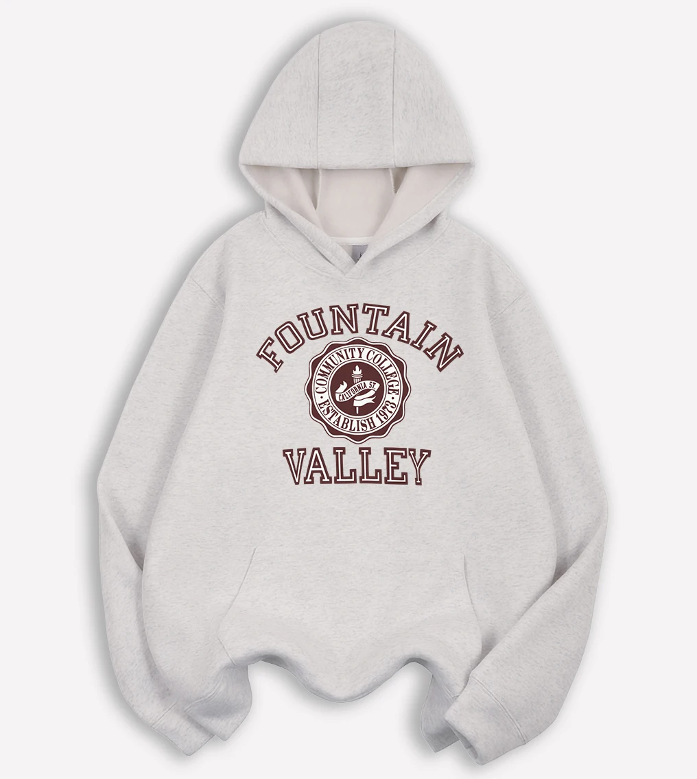 نافورة فالي كاليفورنيا سانت. مطبوعة الرجال هوديس الهيب هوب Harajuku هودي عادية فضفاضة طويلة الأكمام الصوف للجنسين بسيط السترة