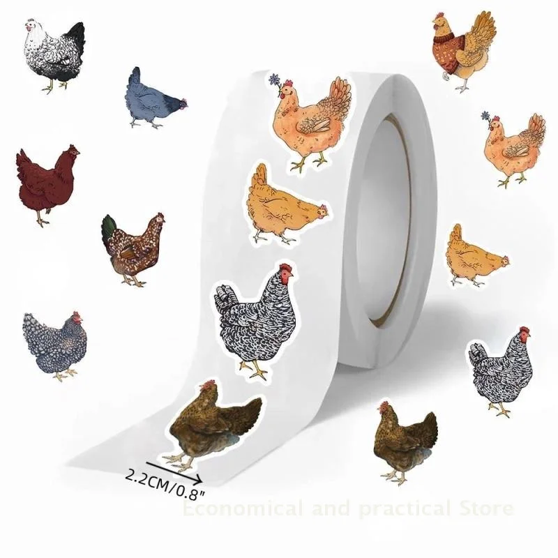 Poultry Hen Roll Roll Stickers Cartoon Animal Chick Pattern Stickers Seal Stickers Sticky Notes Stickers Decorative Handbook