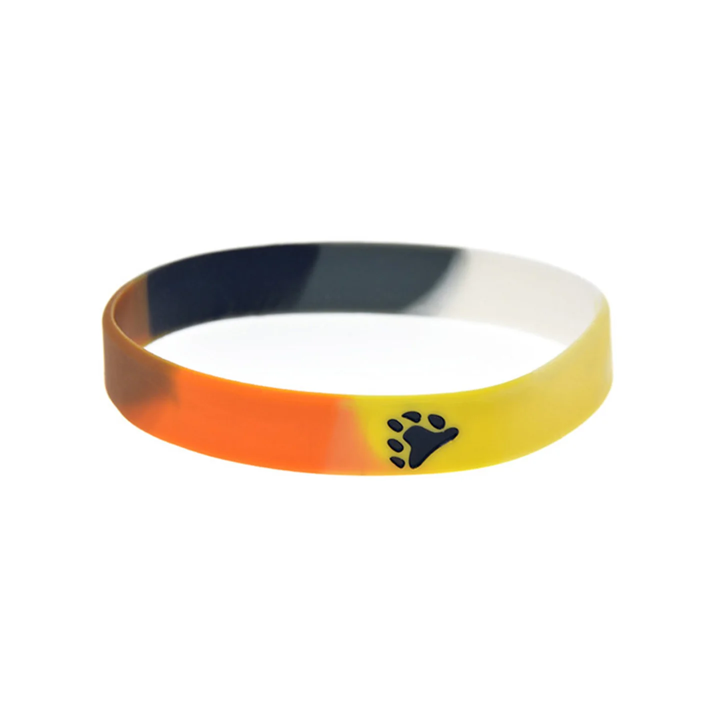 1 PC 1/2 Inch Wide Bear Footprint Logo Silicone Bracelet Unisex Gay Pride Month Memorial Gift Bangle