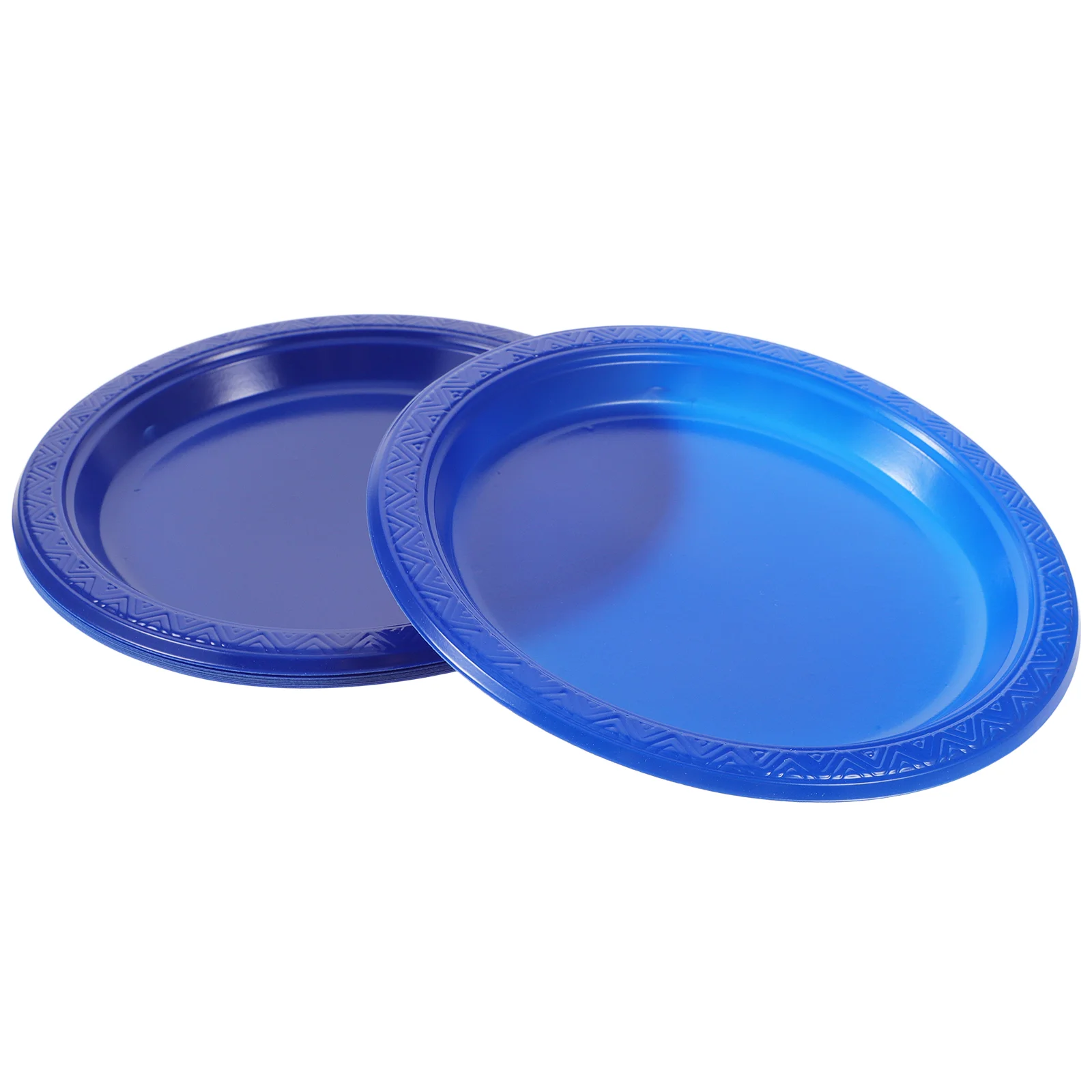 20 Pcs Paper Dessert Plate Blue Round Camping Fruit Food Dish Multi-function Plates