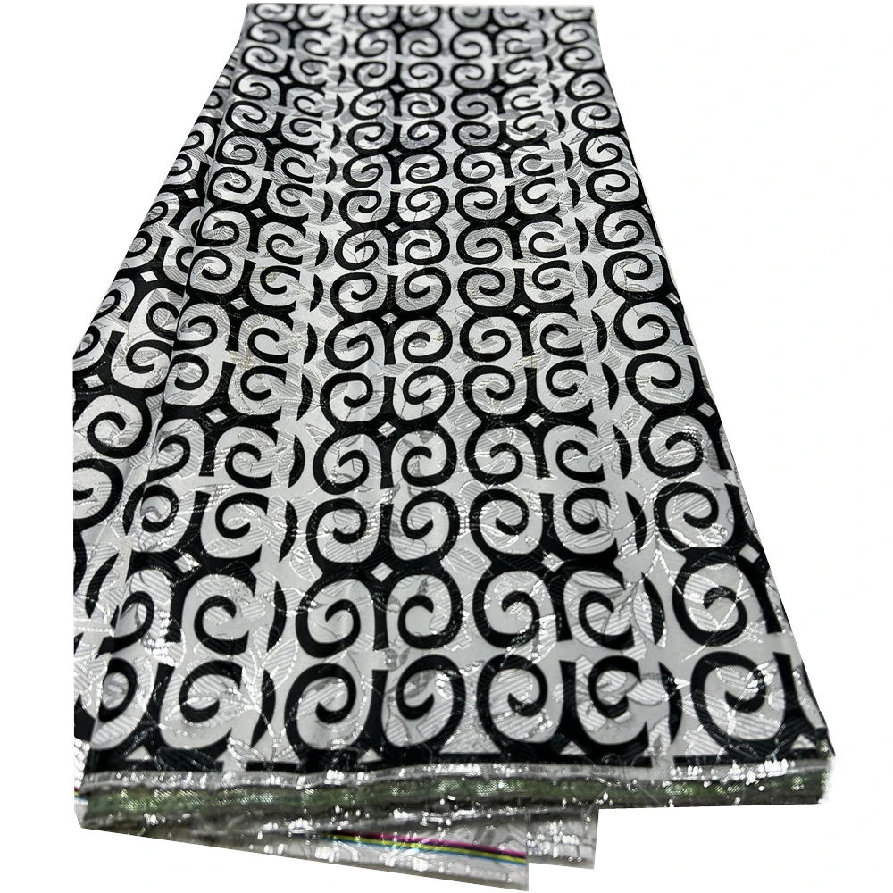 

Jacquard Lace Fabric for Party Dress, African Tissue, White and Black, French Lace, High Quality, 5 Yard