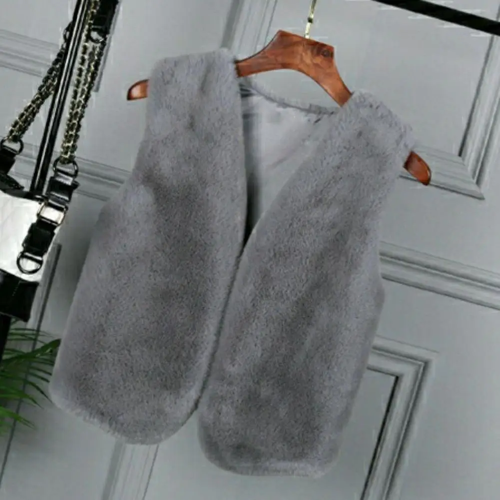 Vrouwen Mouwloos Vest Herfst Winter Faux Fur Fashion Pluche Streetwear Imitatie Bont Dikker Open Steek Vrouwen Korte Vest Jas