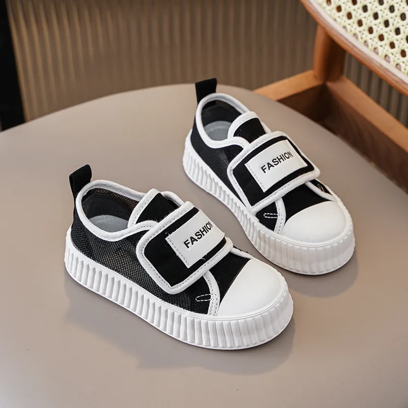 Summer Children's Sandals Black Mesh Breathable Thin Boys Girls Casual Shoes White Fashion Hundred Sandals Childrens Mesh Shoes