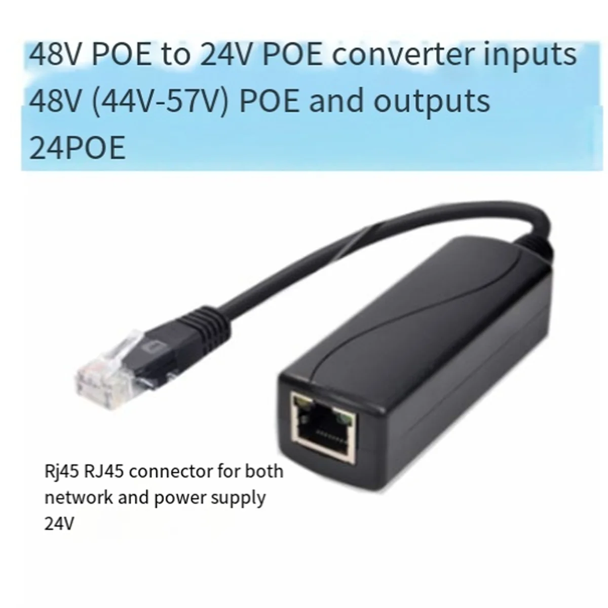 Convertitore POE da 48V a 24 V con velocità Ethernet da 100M PoE a 24 modalità regolatore di tensione B per passivo