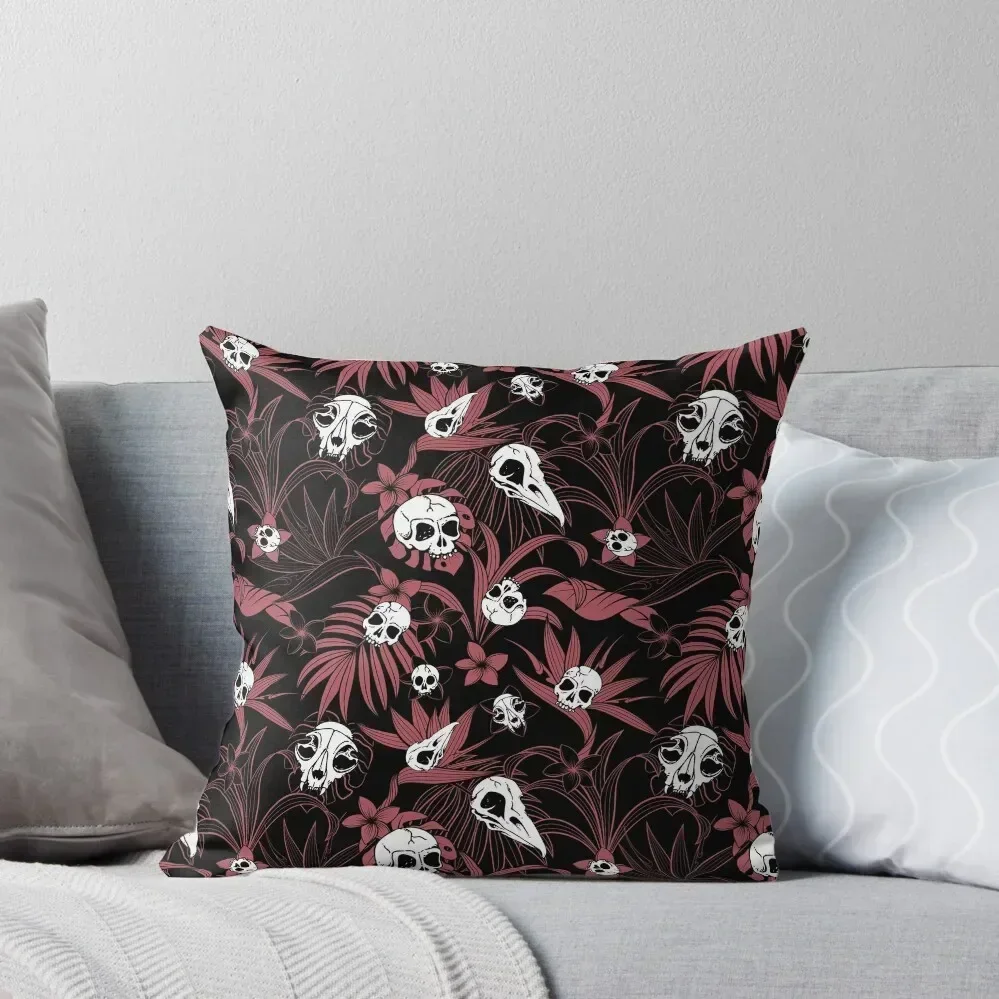 

Copy of Purple and black witchy tiki tropical goth floral pattern Throw Pillow Decorative Sofa Cushions pillow