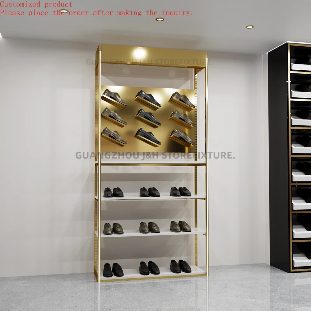 

Custom.Custom .Custom.Tall Metal Shoe Rack Sport Shop Retail Display Stand Hanging Shelving Free Standing Display Fixture