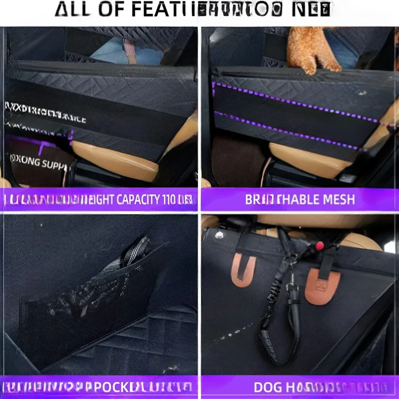 Pet , Rear Single Seat Car , Bottom With Hard Belt Net Blue Child Waterproof And Anti-Dirty Dog Pad