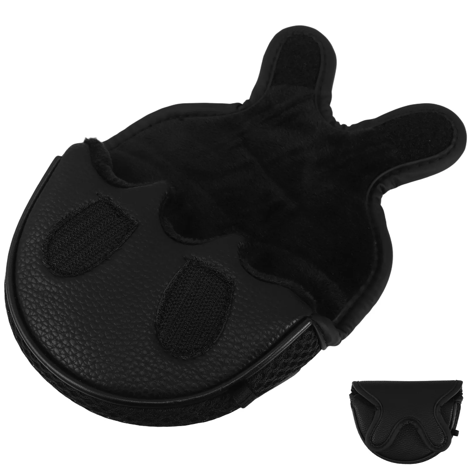 

Fake Golf Club Cover Set for Driver Woods Iron Putter Head Protection Golf Lovers Gear Black Driving Iron Cover