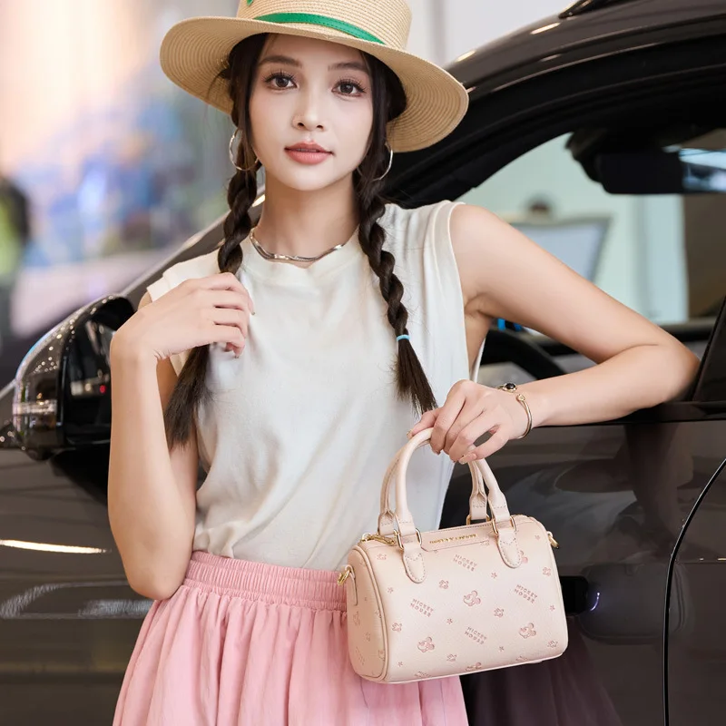 

Genuine Disney Purses And Handbags Original Case Mickey Print Sweet Warm Fashion Handbag Ladies Versatile Messenger Bag 329