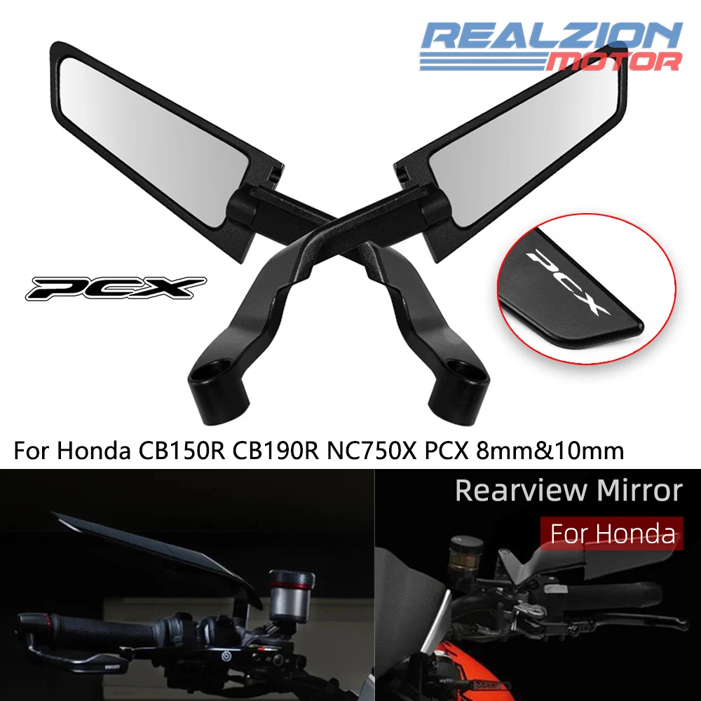 

REALZION NC700 NC750S NC700X Motorcycle Mirror Rotate Adjustable Mirror Rearview Winglet Mirror For Honda PCX FORZA ADV150 160