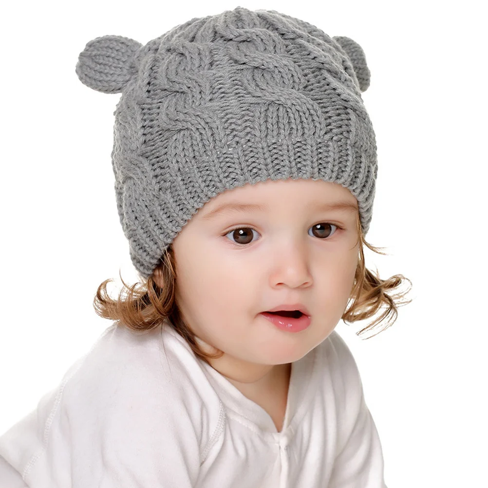 

1Set Baby Knitted Hat Gloves Set Warm Wool Cap Thick Knitting Gloves Kids Winter Autumn Outfit Baby Knitted Cap