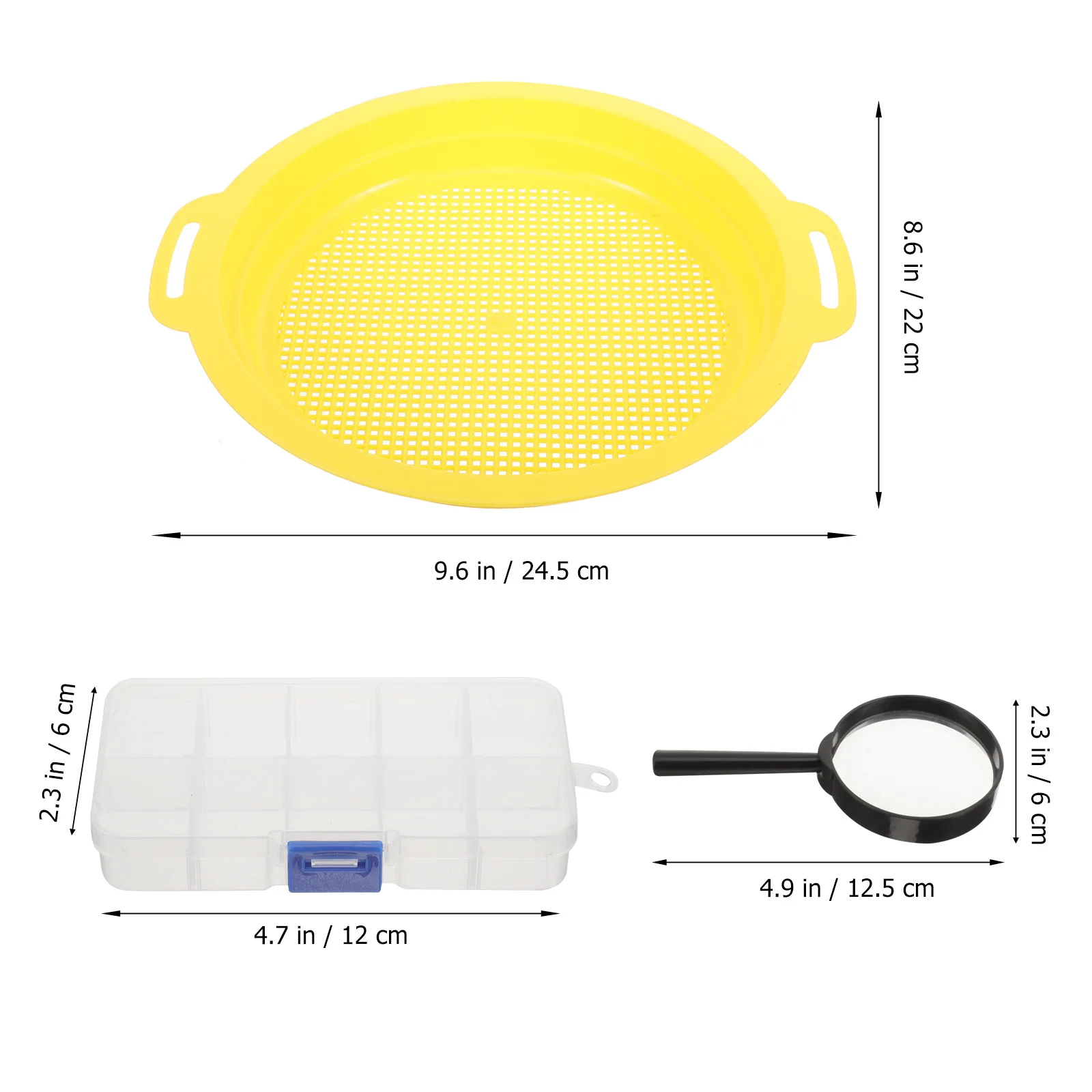 Conjunto de 1 Peneira de Malha para Filtragem de Ouro, Ferramenta Portátil de Classificação de Areia e Cascalho, Plástico Durável e Resistente ao Desgaste