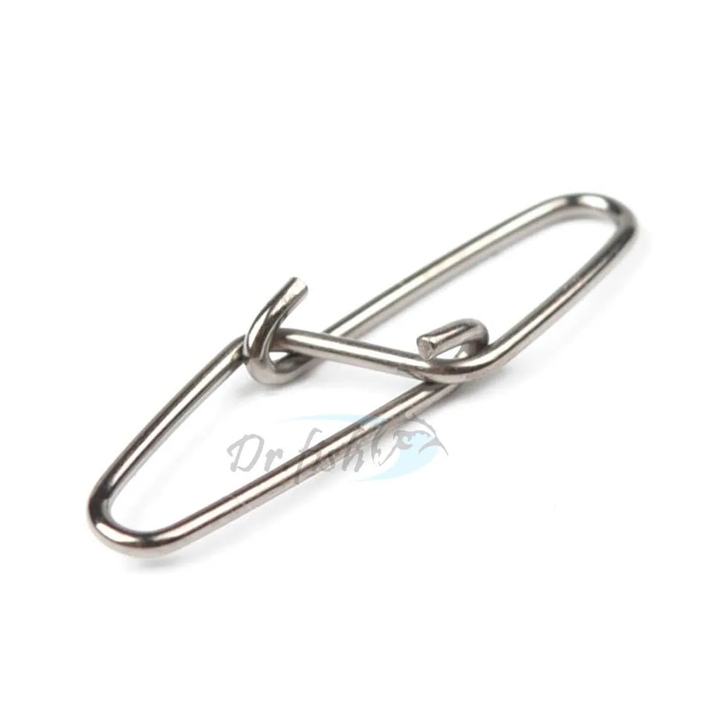 50pcs Fishing Crosslock Snap Safty Snap Stainless Steel Barrel Swivel Connector Rolling Lure Hook Connector Silver 35kg/77.2Lb