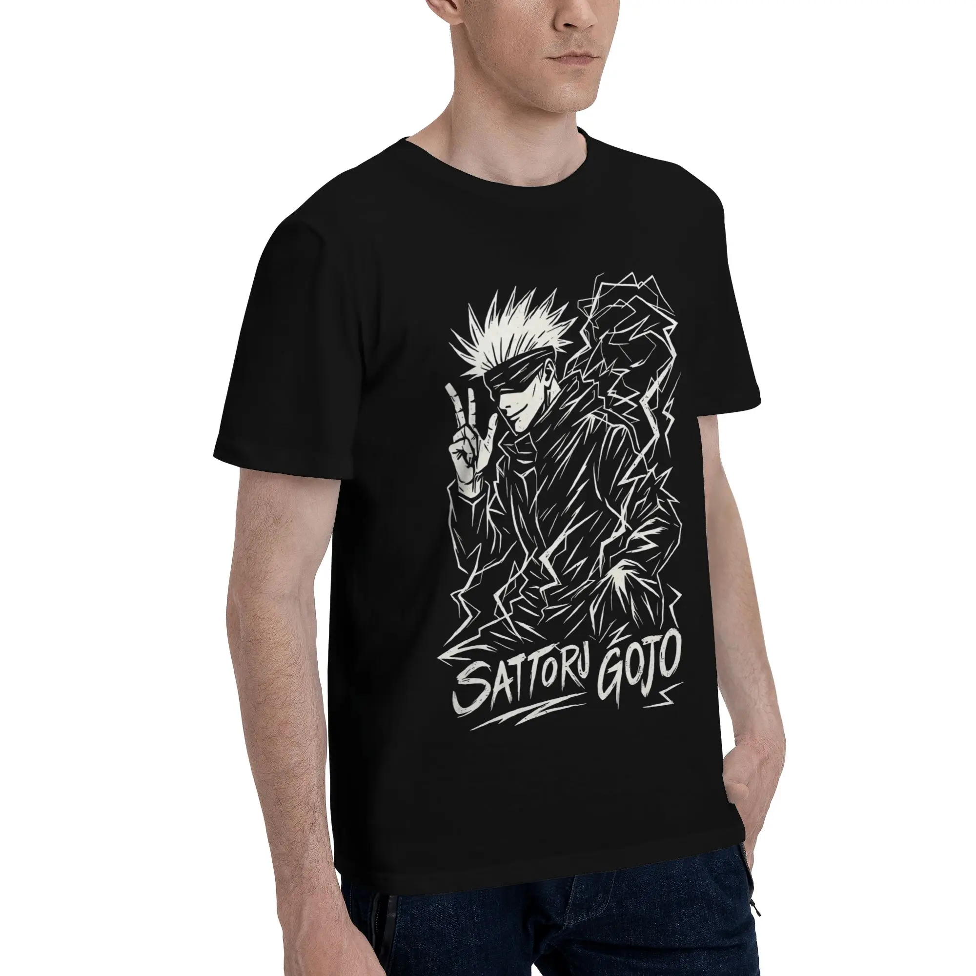 The Strongest Gojo  Funny Graphic 100% Cotton T-Shirt Bandai Jujutsu Kaisen Tops Tees For Men