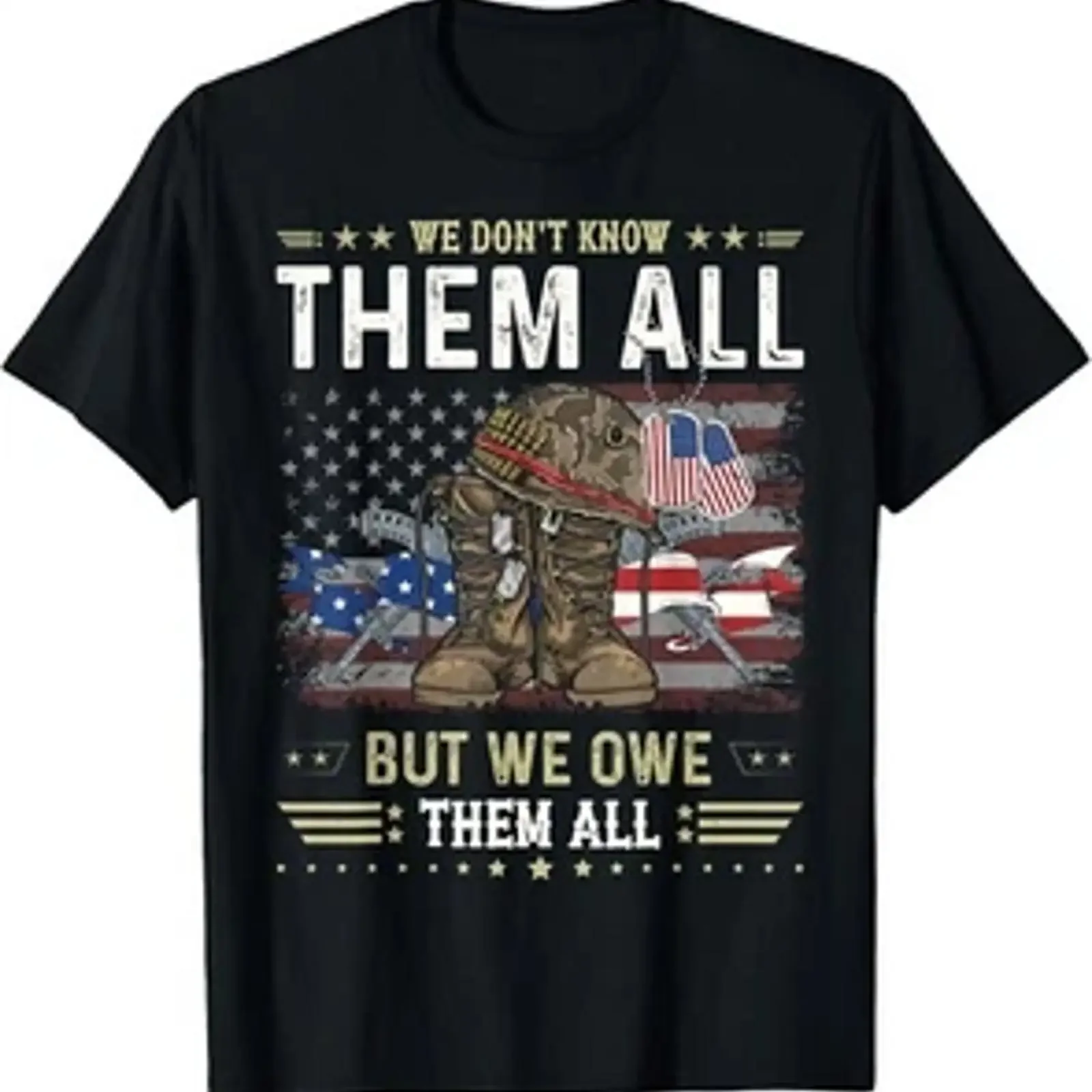 Maglietta unisex We Owe Them All Partiotic Veterans Day regalo giorno della memoria vintage Washed Stylish streetwear Unisex