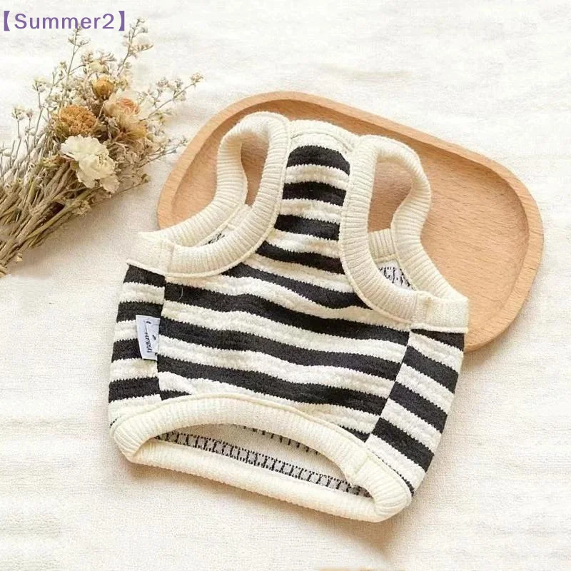 【Xia2】Breathable Striped Pet Vest Harness With Built In Leash Ring Fashion Vest For Small Dogs Cats Daily Walking Wear{S} - view 3
