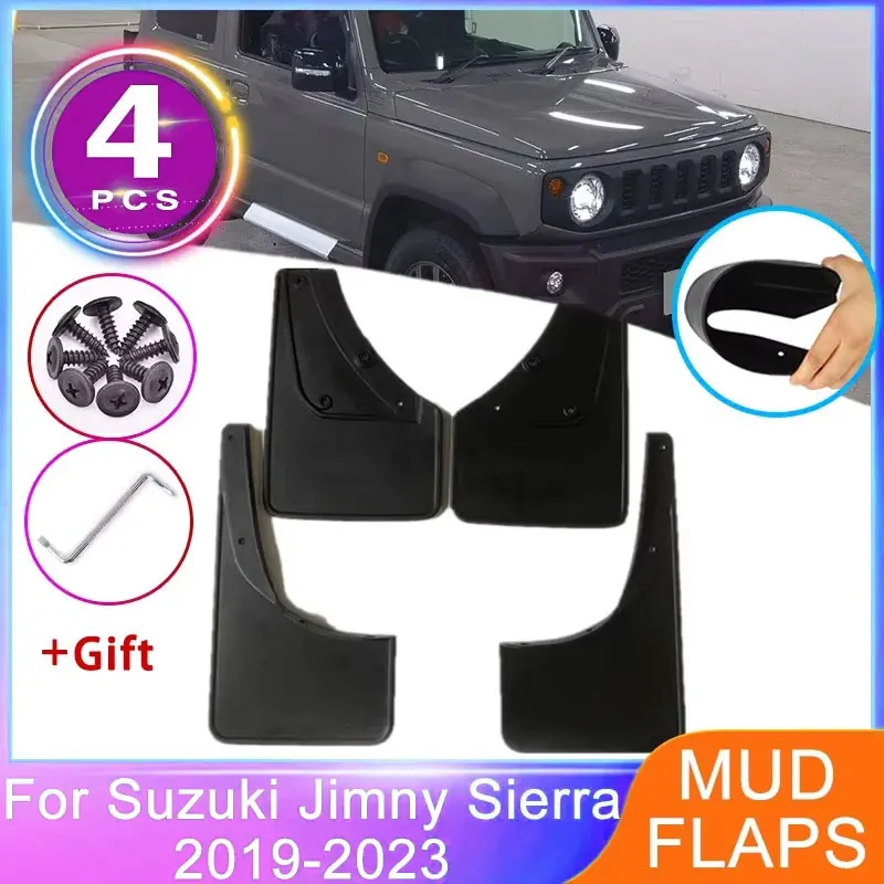 

Для Suzuki Jimny Sierra JB64W JB74W 2019~2023 2020 MK4, 4 шт., автомобильные брызговики (передние и задние), защита от грязи, комплект инструментов