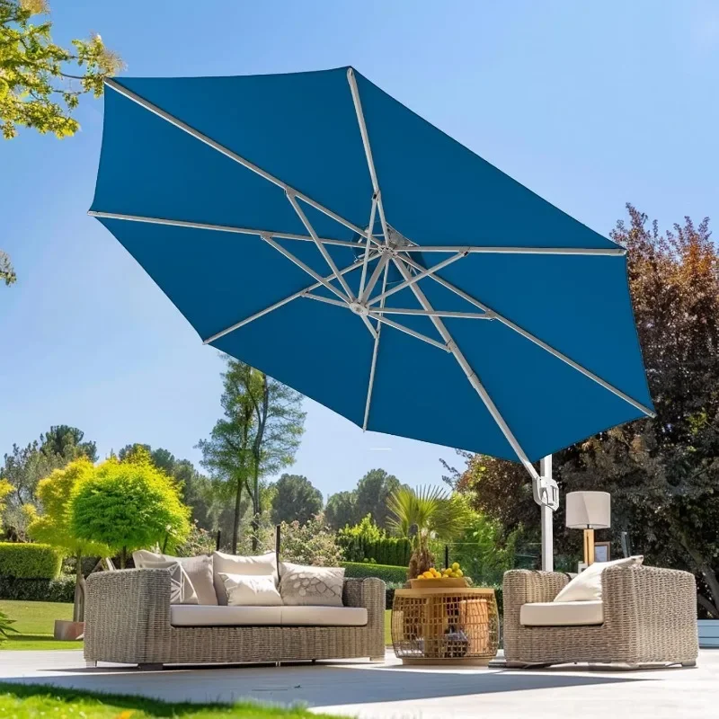 

Cantilever Patio Umbrella, Offset Umbrella Outdoor Patio with 360° Rotation and Unlimited Tilting System, Heavy Duty Umbrella