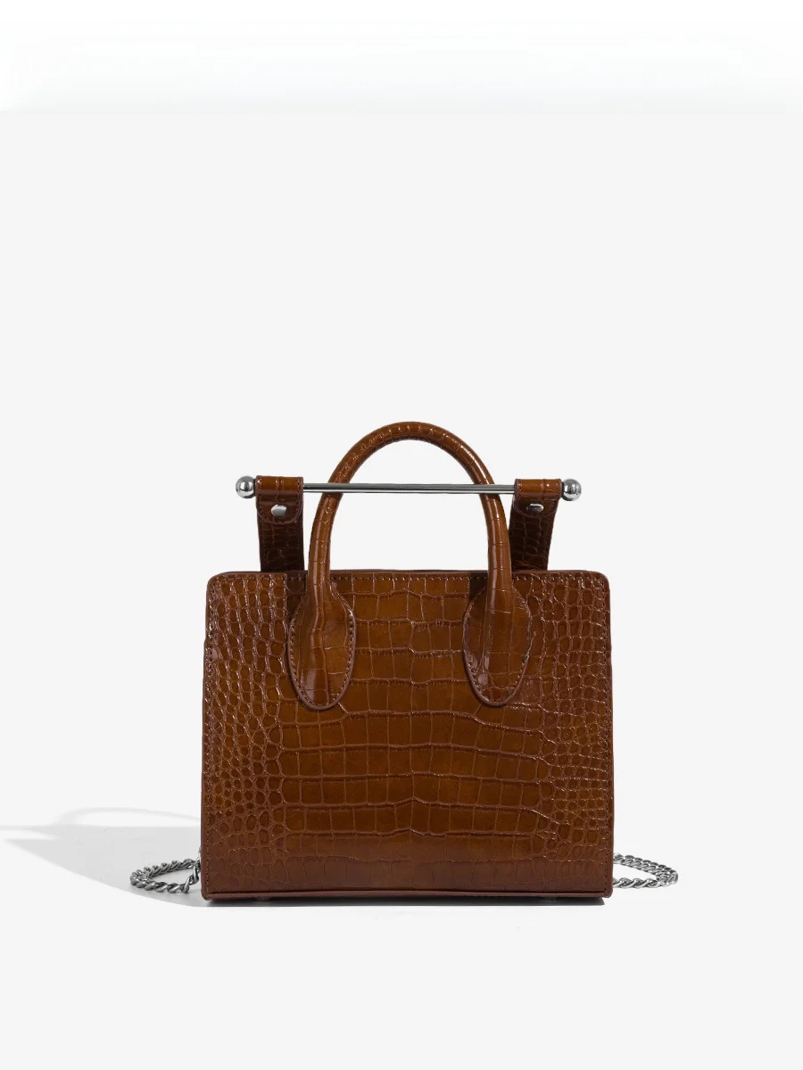 

2025 New Crocodile Pattern Tote Bag Women's Crossbody Handbag oulder Bag Briti Sle Leather Handbag Casual Square ape