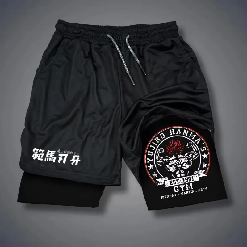 

Muscular Man Print Casual Breathable Shorts Double-deck 2-in-1 Running Y2K Clothes Summer Men's Sportwear Short Pants Jogging