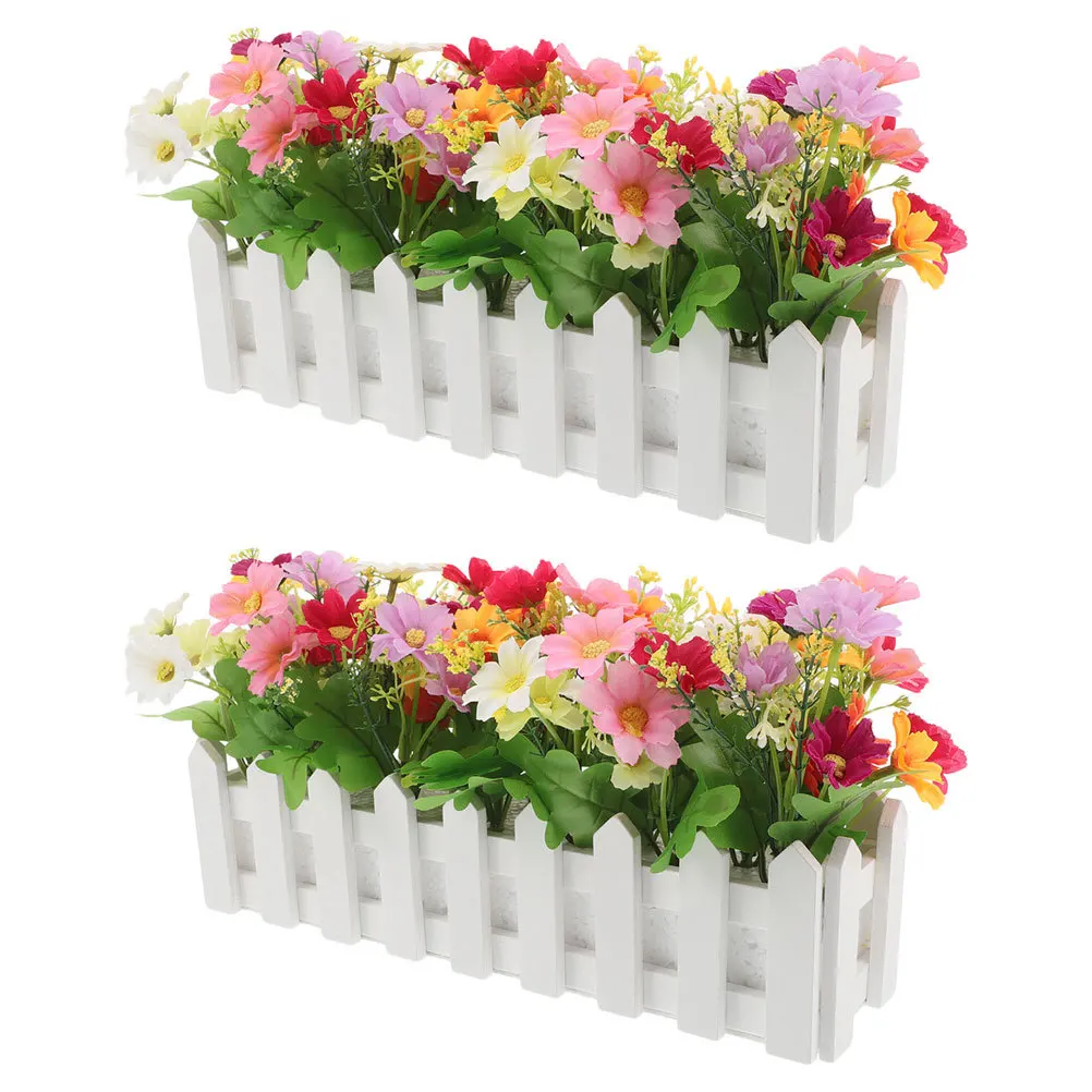 

2Pcs Artificial Flower Plants Romantic Chamomile Shape Weatherresistant Materials Versatile Application Home Decor