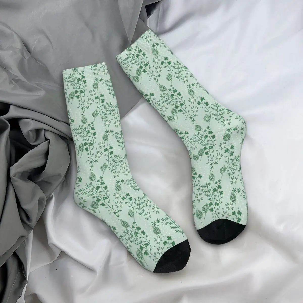 All Seasons Crew Stockings Floral Spring Flower Plant Pattern Socks Funny Long Socks for Men Women Valentine's Day Gifts