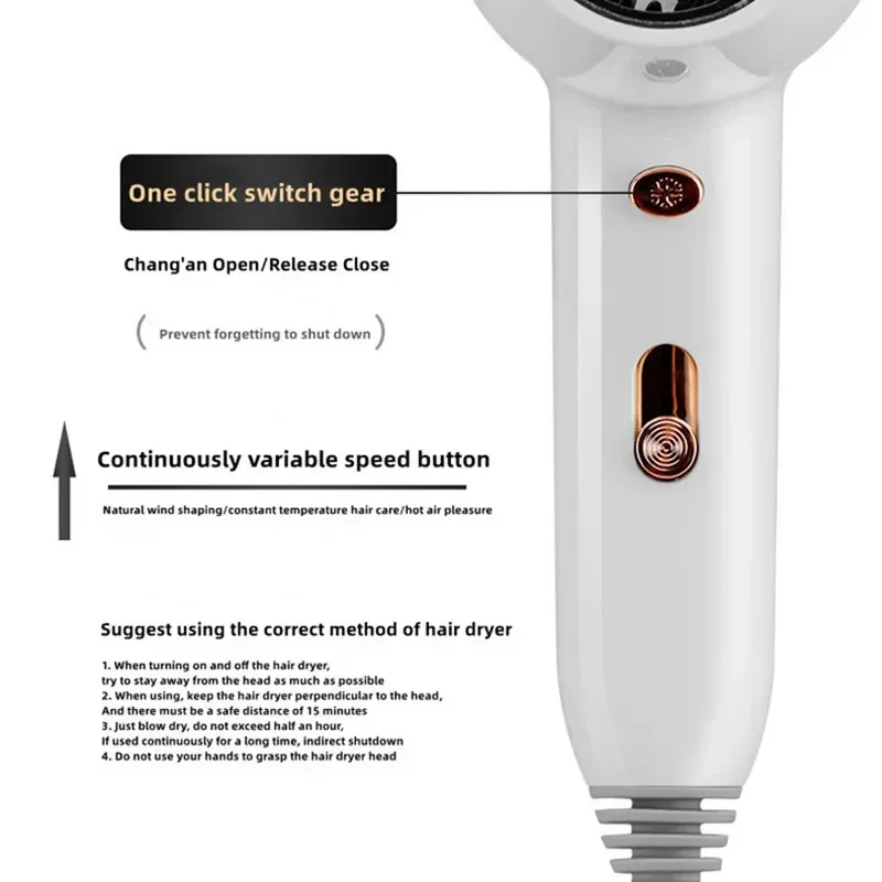 호텔 비 천공 벽걸이 헤어 드라이어, 홈 욕실, 강풍 블루 라이트 헤어 케어, 온도 고온 냉기