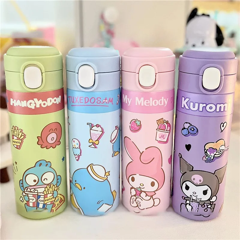 

SanriosKuromi 420MlMy Melody Cartoon Anime304 Stainless Steel Thermos Bottle Pochacco Cinnamoroll Hangyodon Coffee Thermal Mug