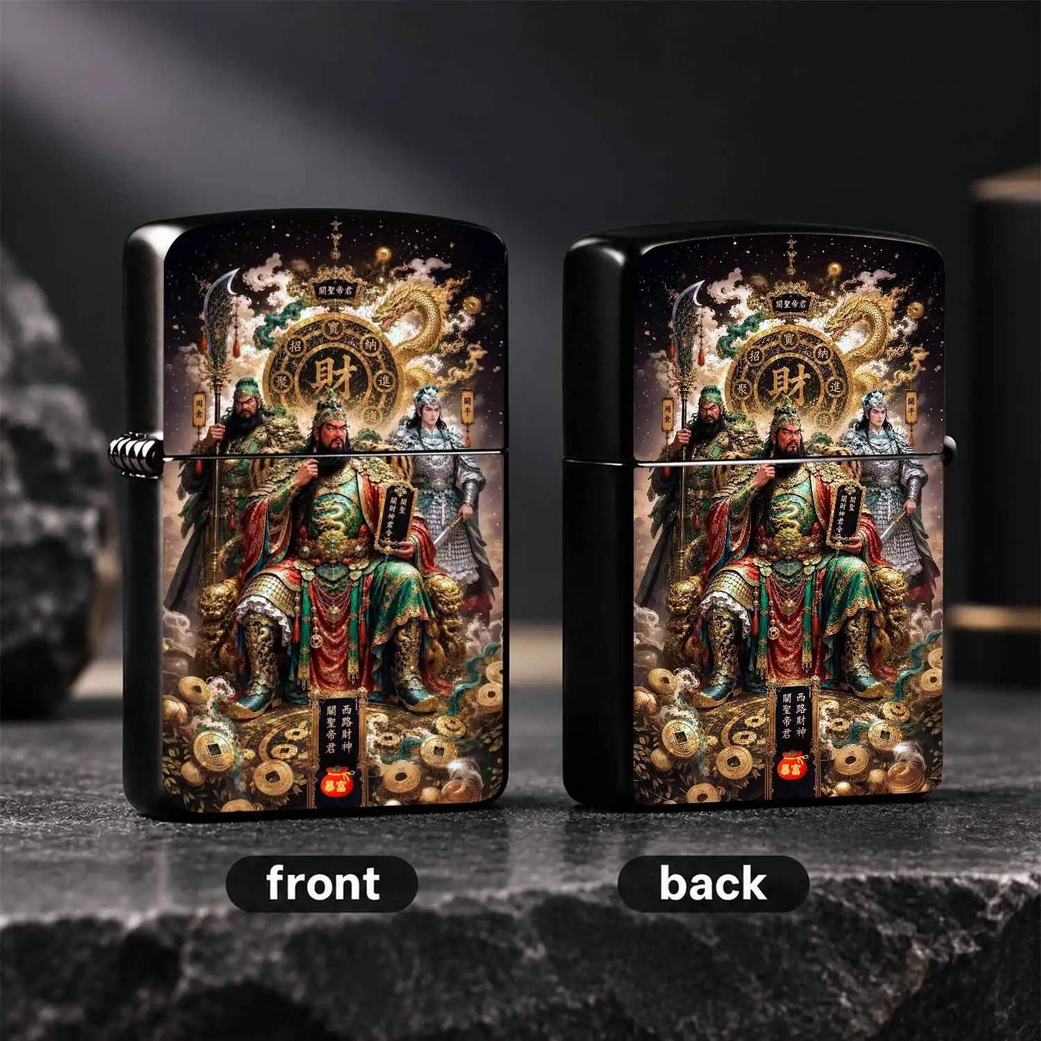 Guan Sheng Emperor God Of Wealth Themed Portable Igniter, Featuring Traditional Eastern Style Fortune-Attracting Patterns, Fits All Daily Scenarios, Ideal For Gifting Or Personal Use, Brings Implied Blessings Of Smooth Fortune And Prosperou