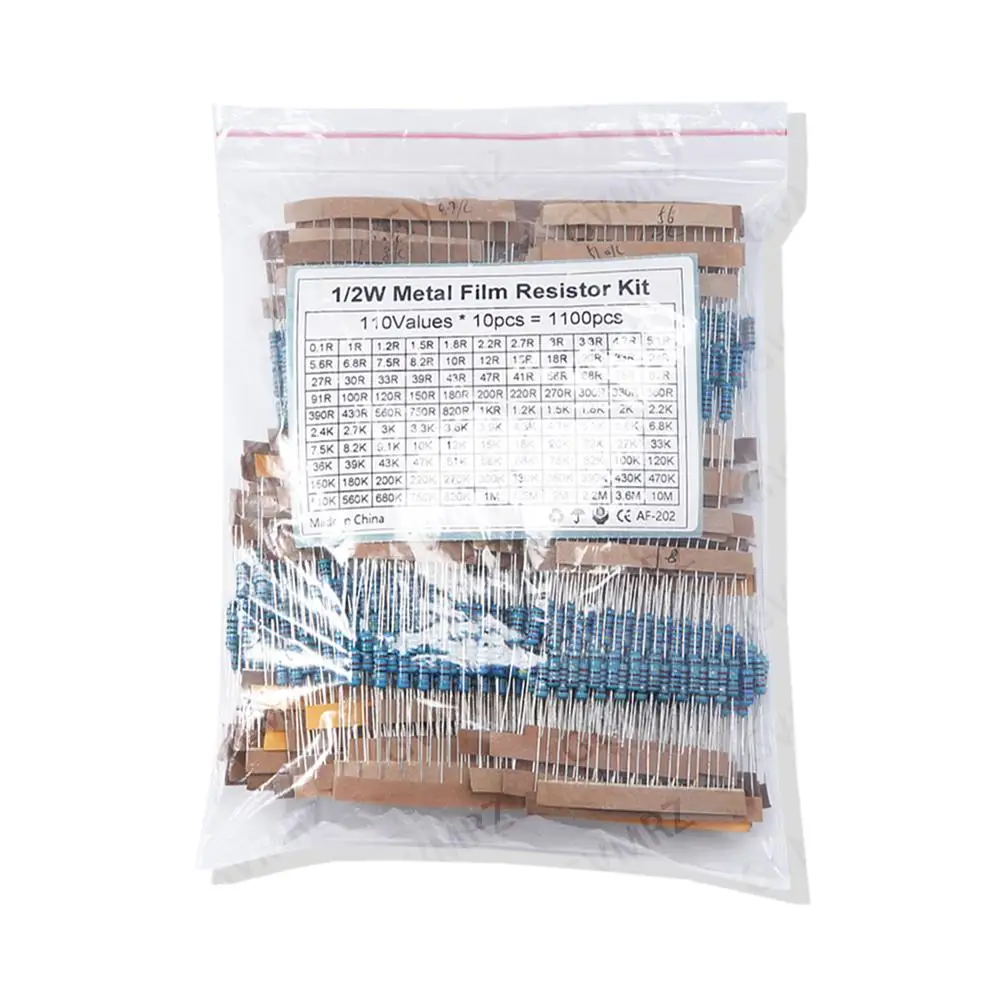 1/4W 1/2W 1W 2W 3W 1.5R 47R 120K 470K 10M Resistance Set 1% Metal Film Resistor Assortment Kit 1K~820K 0.1R~750R 10K 0.1R 1R