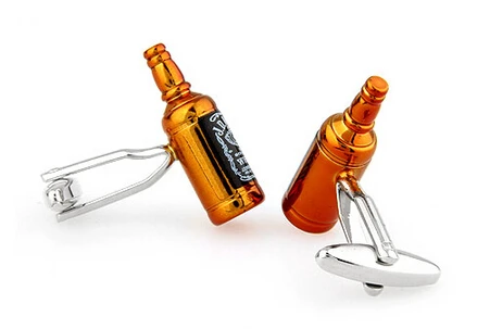 Whisky Cuff Links For Men Wine Bottle Design Quality Brass Material Red Color Cufflinks Wholesale&retail