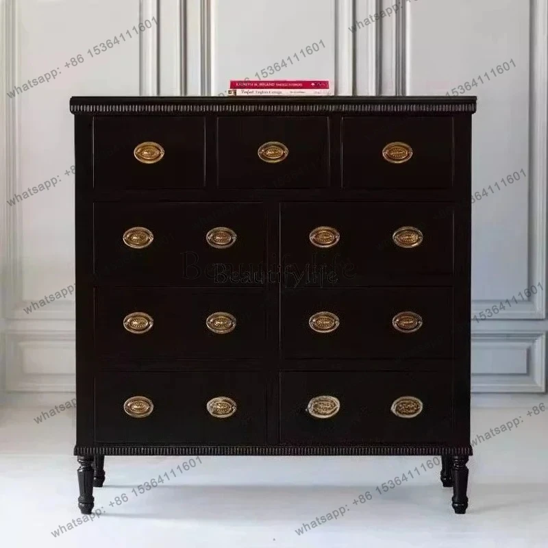 

DD25French retro solid wood home simple locker American bedroom designer high-end fashion