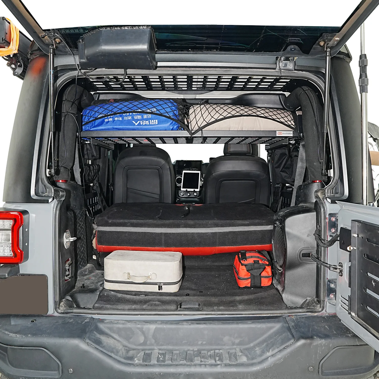 CGZ لسيارة جيب رانجلر JK 2dr 2007-2017 لوحة مولي رف خلفي لصندوق السيارة لوحة السقف رفوف Debri منظمو البضائع 1 مجموعة