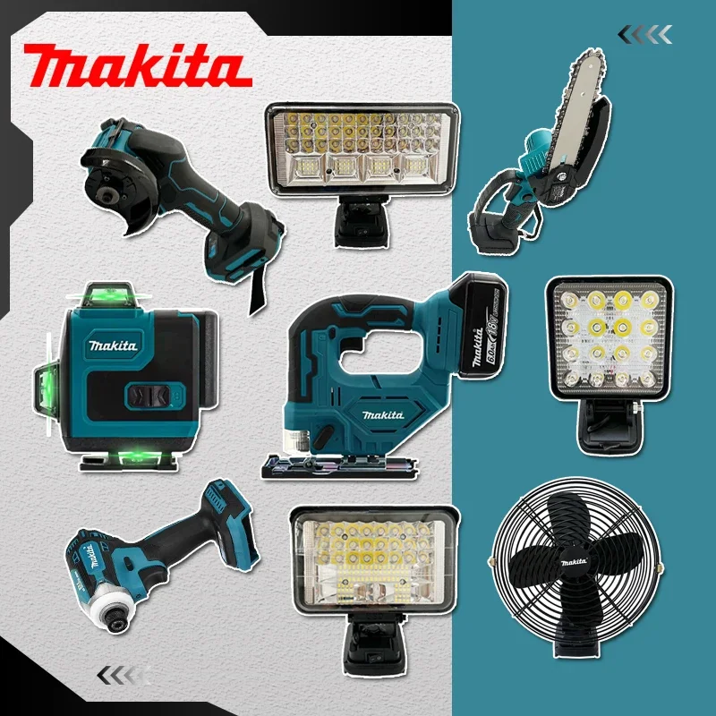 

Многофункциональные электроинструменты Makita: 3-дюймовая угловая шлифовальная машина, лазерный дальномер, электрическая ударная дрель, светодиодный фонарь 4/5/7 дюймов