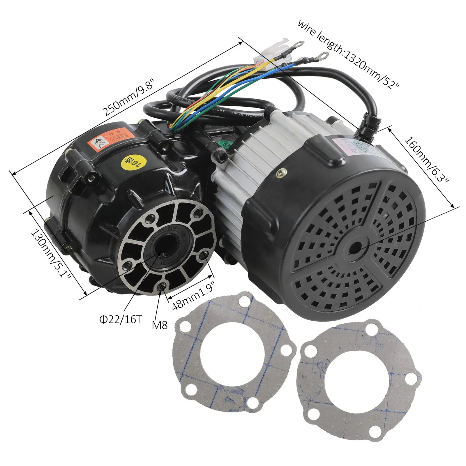 48V 1000W/72V 1500W Electric Differential Brushless Motor/30“ 34” 40“Differential Rear Axle Kit for Go Kart Golf Cart ATV Quad