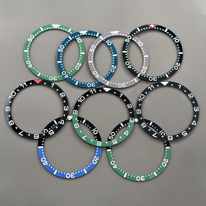 

38mm×31.5mm Flat Ceramics Bezel Insert Rings Fits For SKX007 SKX009 SRPD Watch Case NH35 NH36 Movement Men Watch Replace Parts