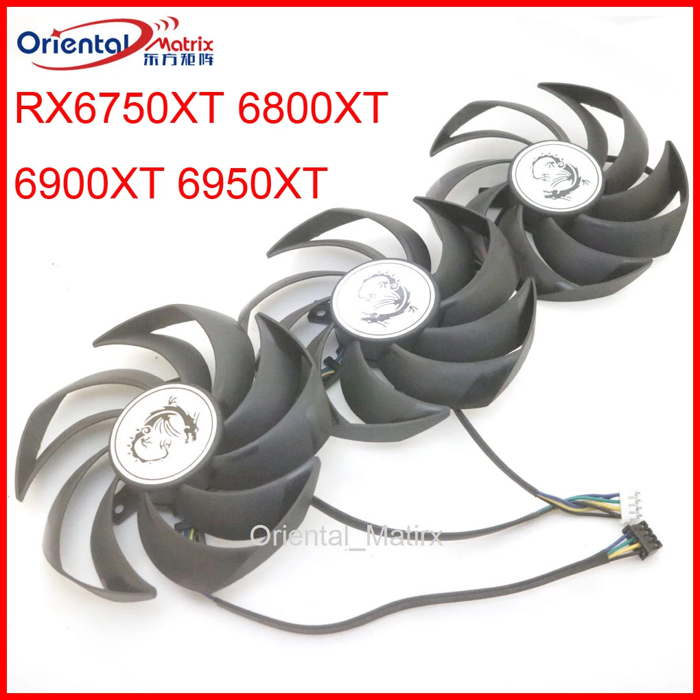 3pcs/lot  PLD09210S12HH 90mm DC12V 0.40A VGA Fan For MSI RX6750XT 6800 6800XT 6900XT 6950XT Graphics Card Cooling Fan