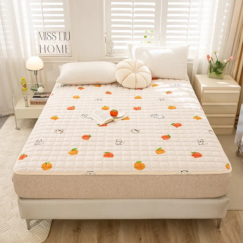 Autumn Winter Warm Thick Mattress Pad Topper Queen Size Fleece Bed Spread Soft Non-slip Thin Blankets Tatami for Home Dormitory