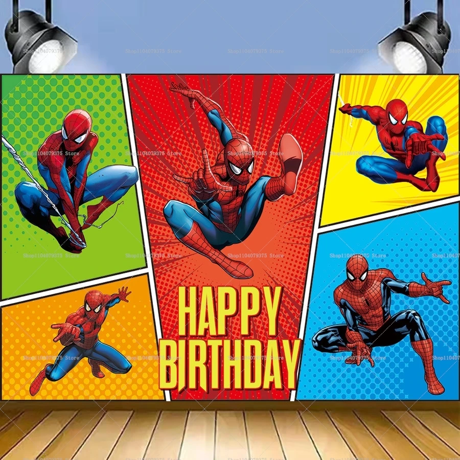 Fondo De Fotografia De Spiderman، Decoración De Cumpleaños Para Niños، Suministros Para Fiestas، Pancarta Para Baby Shower