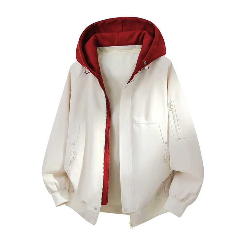 Spring and Autumn Men's Fashion Trend Fake Two Comfortable Breathable Jackets Outdoor Running Sports Fitness Windproof Jacket