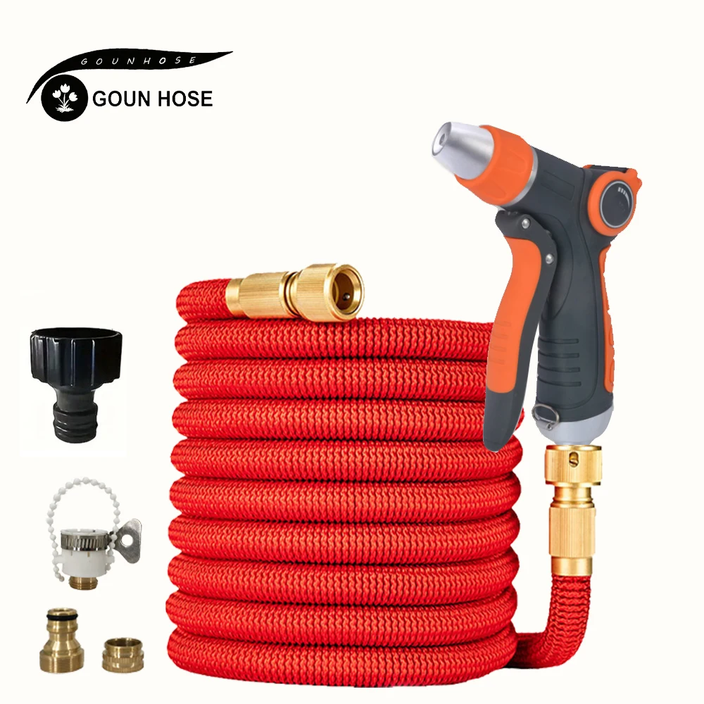 

High Pressure Water Gun, Flexible Magic Hose, More Wear-Resistant, Durable, Adjustable Spray Used For Lawn Irrigation 25ft-125ft
