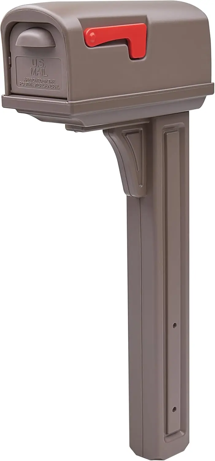 

Classic Plastic Mailbox and Post Kit, Mocha, Rust-Proof, USPS Approved, Easy Assembly