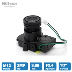 Witrue HD Camera Lens CCTV 3.69mm 71080P Megapixel Mount M12 Aperture F2.4 with IR Cut Filter for Surveillance Security Cameras