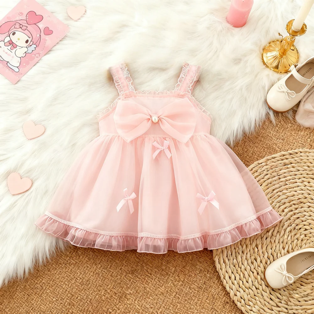 Baby Mädchen Kleid Sommer Fliege Mesh Trägerloses Mädchen Kleid Entzückende Hochzeit Blumenmädchen Outfit Baby Mädchen Kleidung