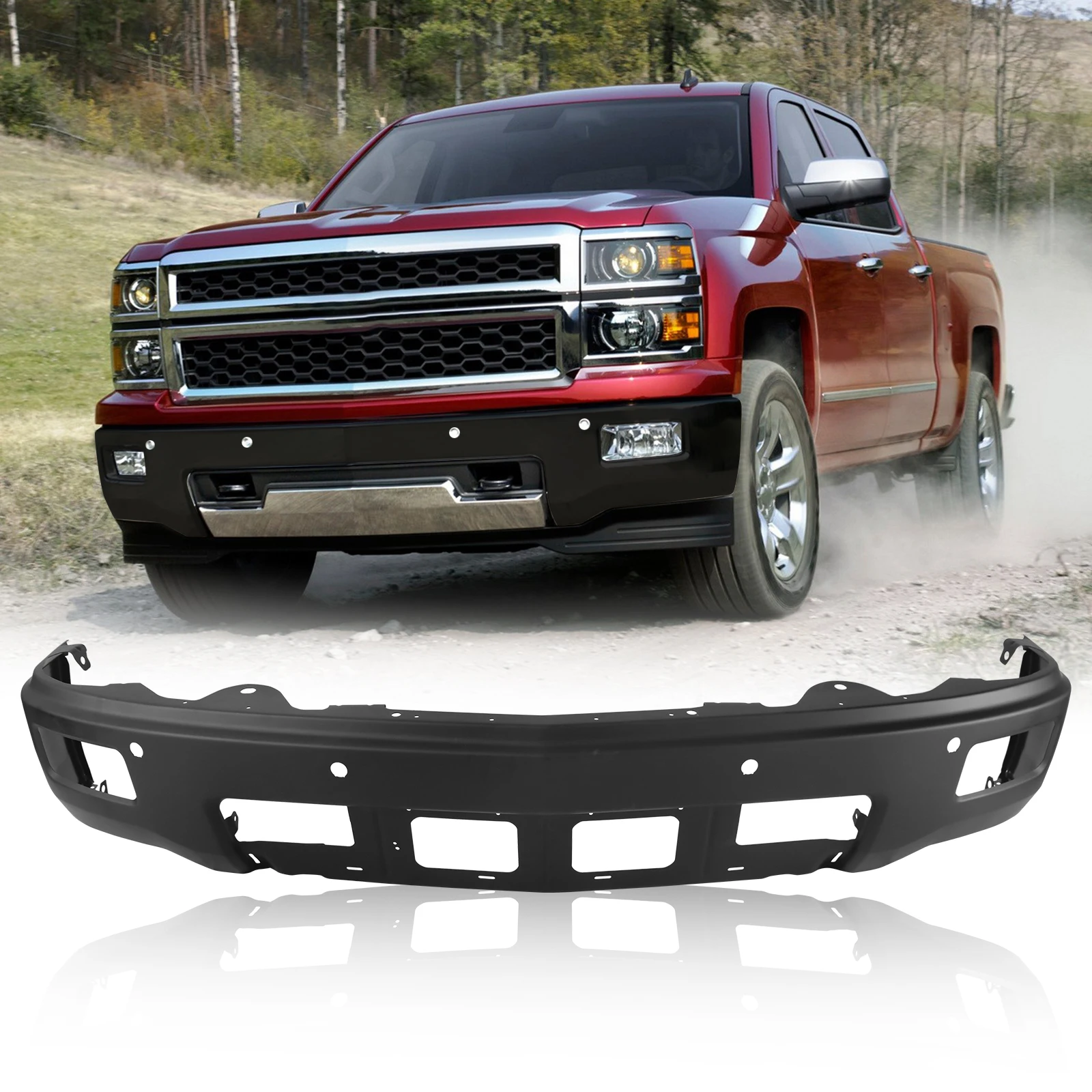 

Front Bumper For 2014-2015 Chevrolet Silverado 1500 with Sensors