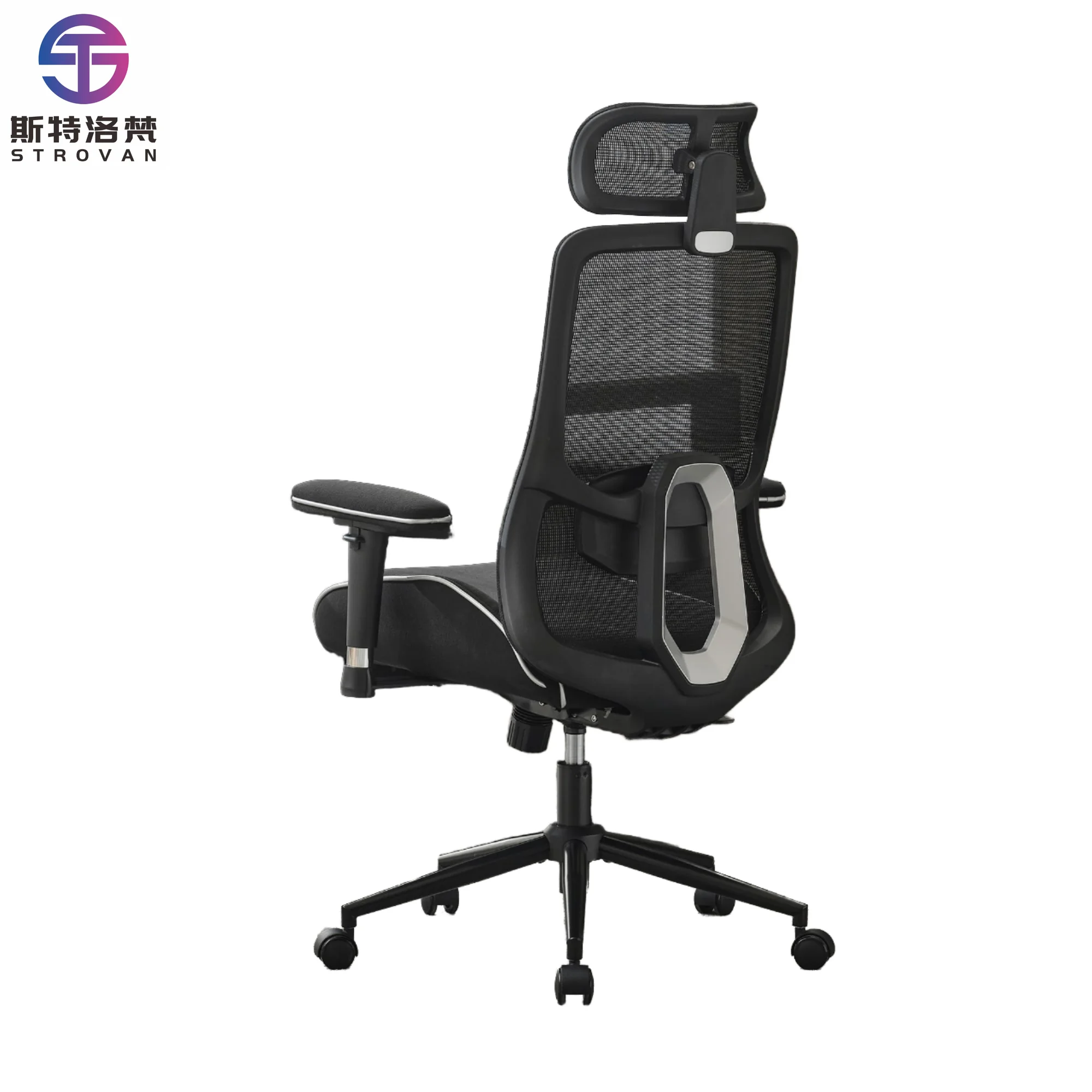 كرسي مكتب مريح كرسي دوار شبكي قابل للتعديل مع دعم قطني ومسند ظهر مسامي لمساحة عمل مريحة